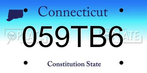 059TB6 Connecticut License Plate