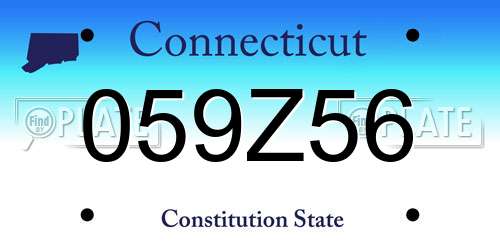 059Z56 Connecticut License Plate