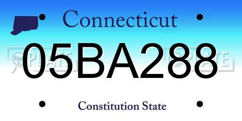 05BA288 Connecticut License Plate