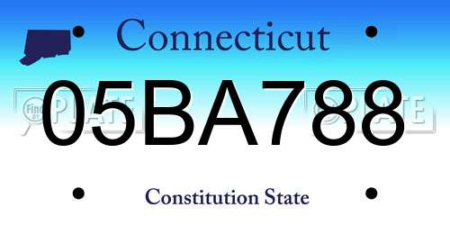 05BA788 Connecticut License Plate