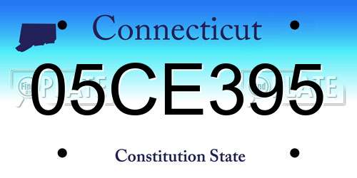 05CE395 Connecticut License Plate