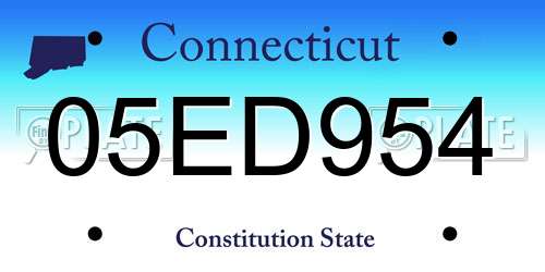 05ED954 Connecticut License Plate
