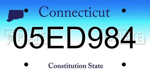 05ED984 Connecticut License Plate