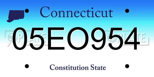 05EO954 Connecticut License Plate