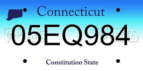 05EQ984 Connecticut License Plate
