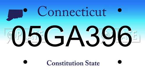 05GA396 Connecticut License Plate