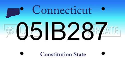 05IB287 Connecticut License Plate