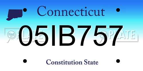 05IB757 Connecticut License Plate
