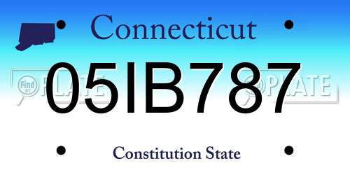 05IB787 Connecticut License Plate