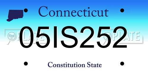 05IS252 Connecticut License Plate