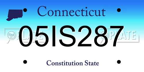 05IS287 Connecticut License Plate