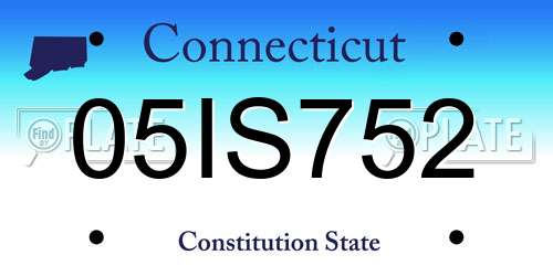 05IS752 Connecticut License Plate