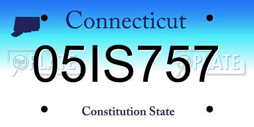 05IS757 Connecticut License Plate