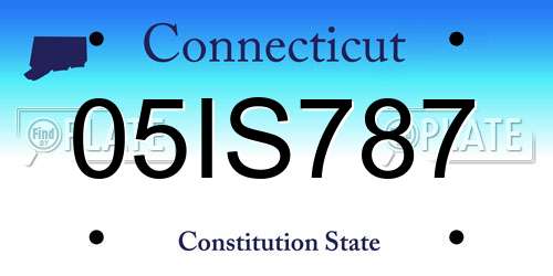 05IS787 Connecticut License Plate