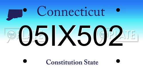 05IX502 Connecticut License Plate