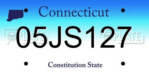 05JS127 Connecticut License Plate