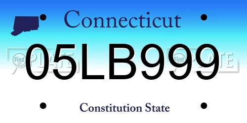 05LB999 Connecticut License Plate