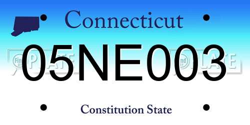 05NE003 Connecticut License Plate
