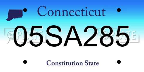 05SA285 Connecticut License Plate