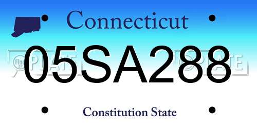 05SA288 Connecticut License Plate