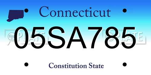 05SA785 Connecticut License Plate