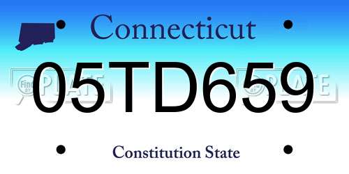 05TD659 Connecticut License Plate