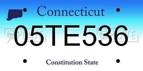 05TE536 Connecticut License Plate