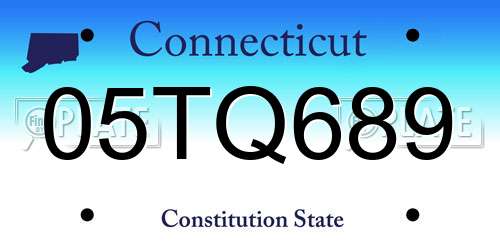 05TQ689 Connecticut License Plate