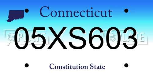 05XS603 Connecticut License Plate