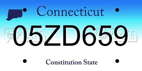 05ZD659 Connecticut License Plate