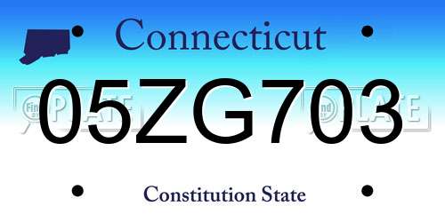 05ZG703 Connecticut License Plate
