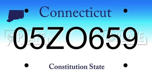 05ZO659 Connecticut License Plate