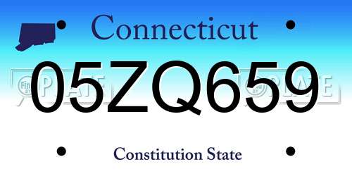 05ZQ659 Connecticut License Plate