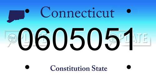 0605051 Connecticut License Plate
