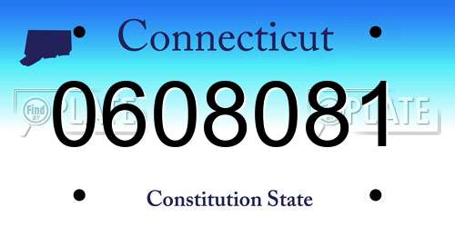 0608081 Connecticut License Plate