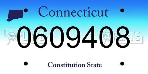 0609408 Connecticut License Plate