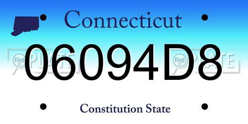 06094D8 Connecticut License Plate