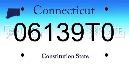 06139T0 Connecticut License Plate