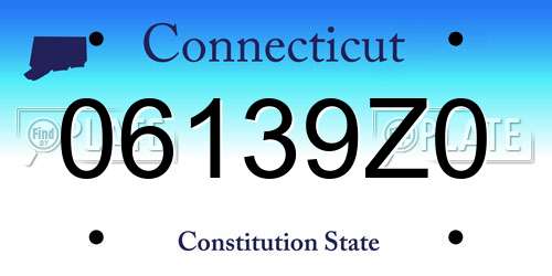 06139Z0 Connecticut License Plate