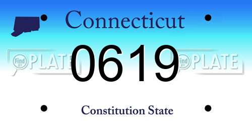 0619 Connecticut License Plate