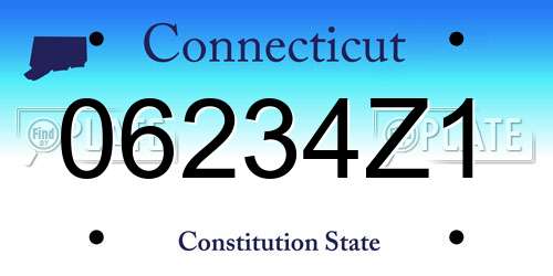 06234Z1 Connecticut License Plate