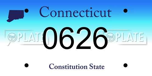 0626 Connecticut License Plate