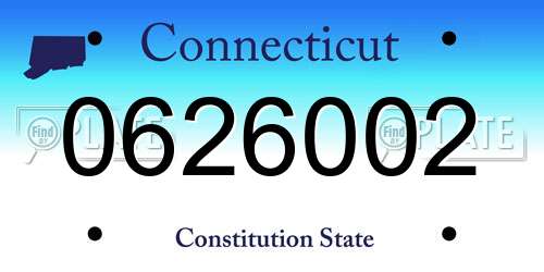 0626002 Connecticut License Plate
