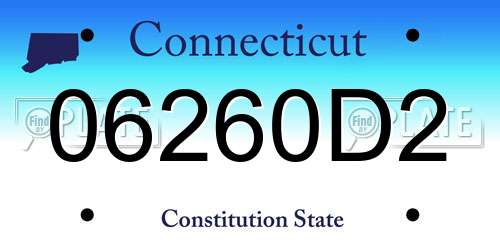 06260D2 Connecticut License Plate