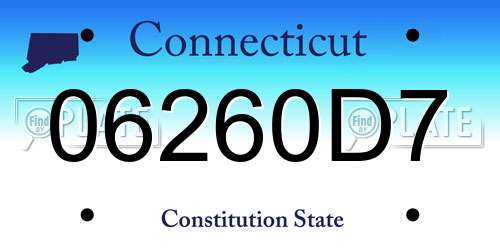 06260D7 Connecticut License Plate