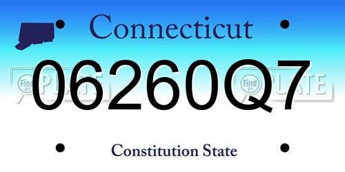 06260Q7 Connecticut License Plate