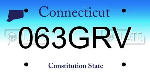 063GRV Connecticut License Plate