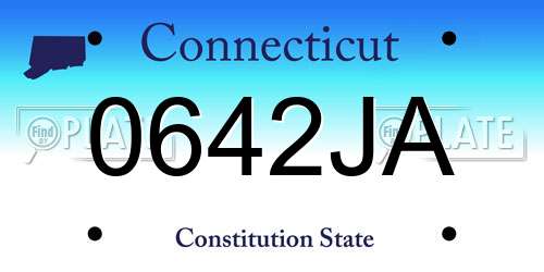 0642JA Connecticut License Plate