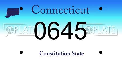 0645 Connecticut License Plate