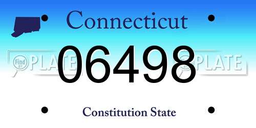 06498 Connecticut License Plate